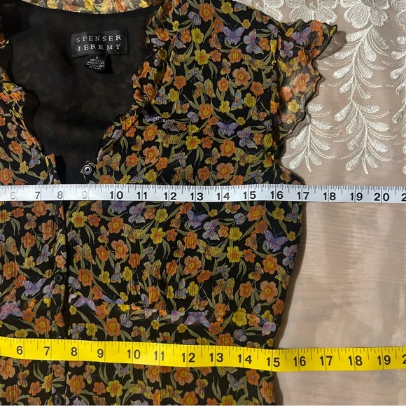 Spenser Jeremy Floral and Butterfly Women's 100% Silk Maxi Dress. -Size 8 -DR05 - Picture 8 of 9